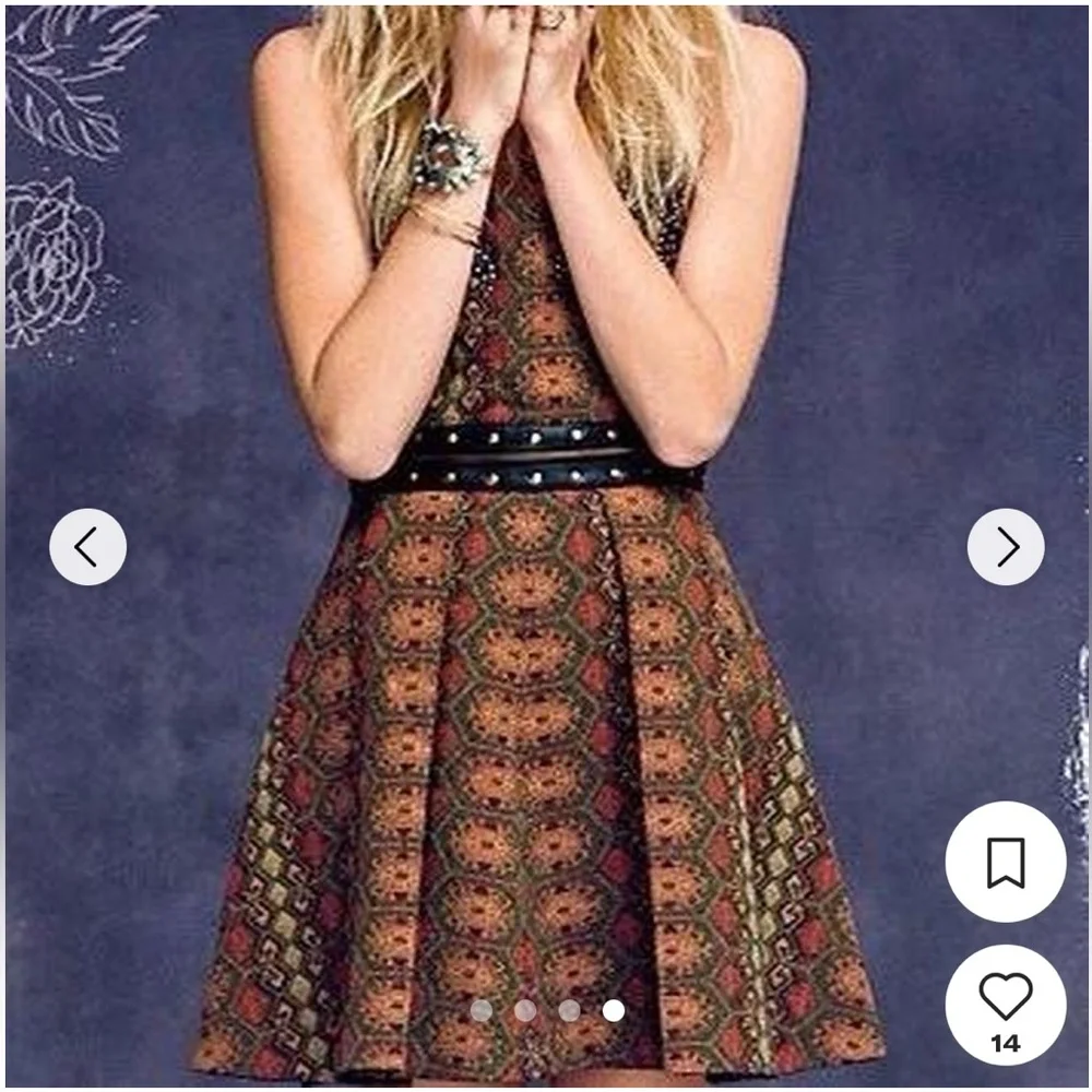 New Romantics Free People Mini Dress Brown XS